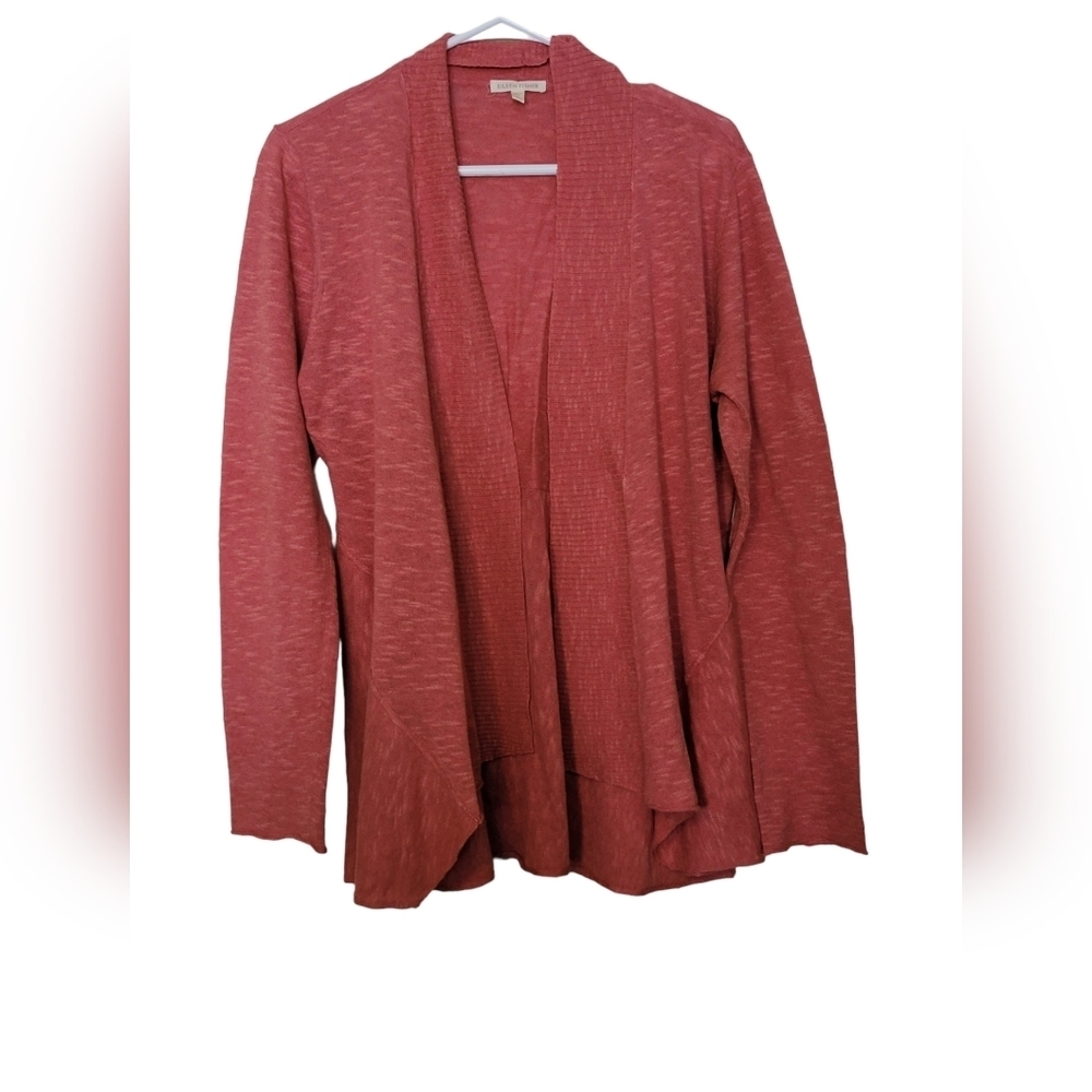 Eileen Fisher open front lightweight cardigan size medium linen blend